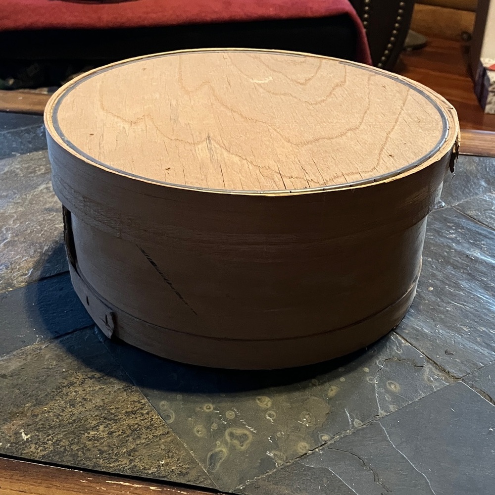 Vintage round wooden cheese box
